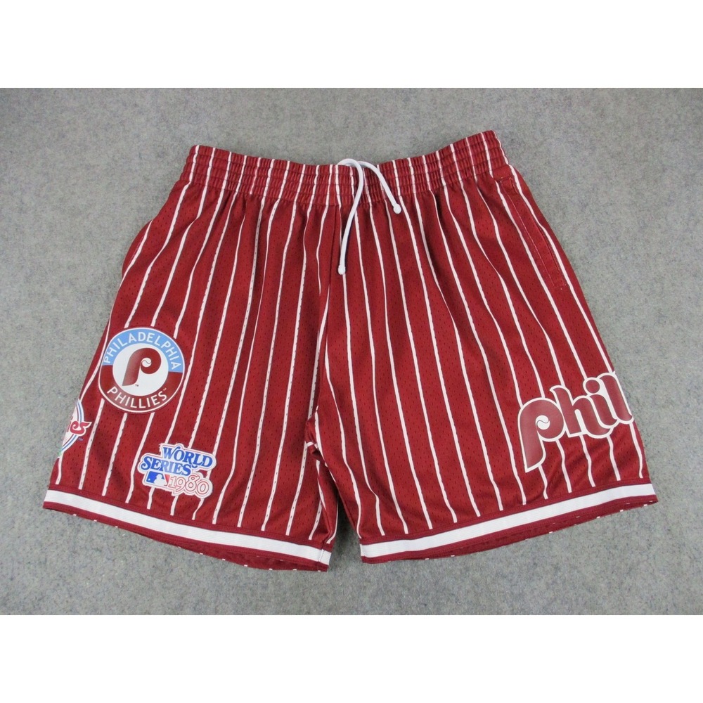 Philadelphia Phillies Shorts Mens Extra Large Red MLB Baseball Mitchell & Ness
